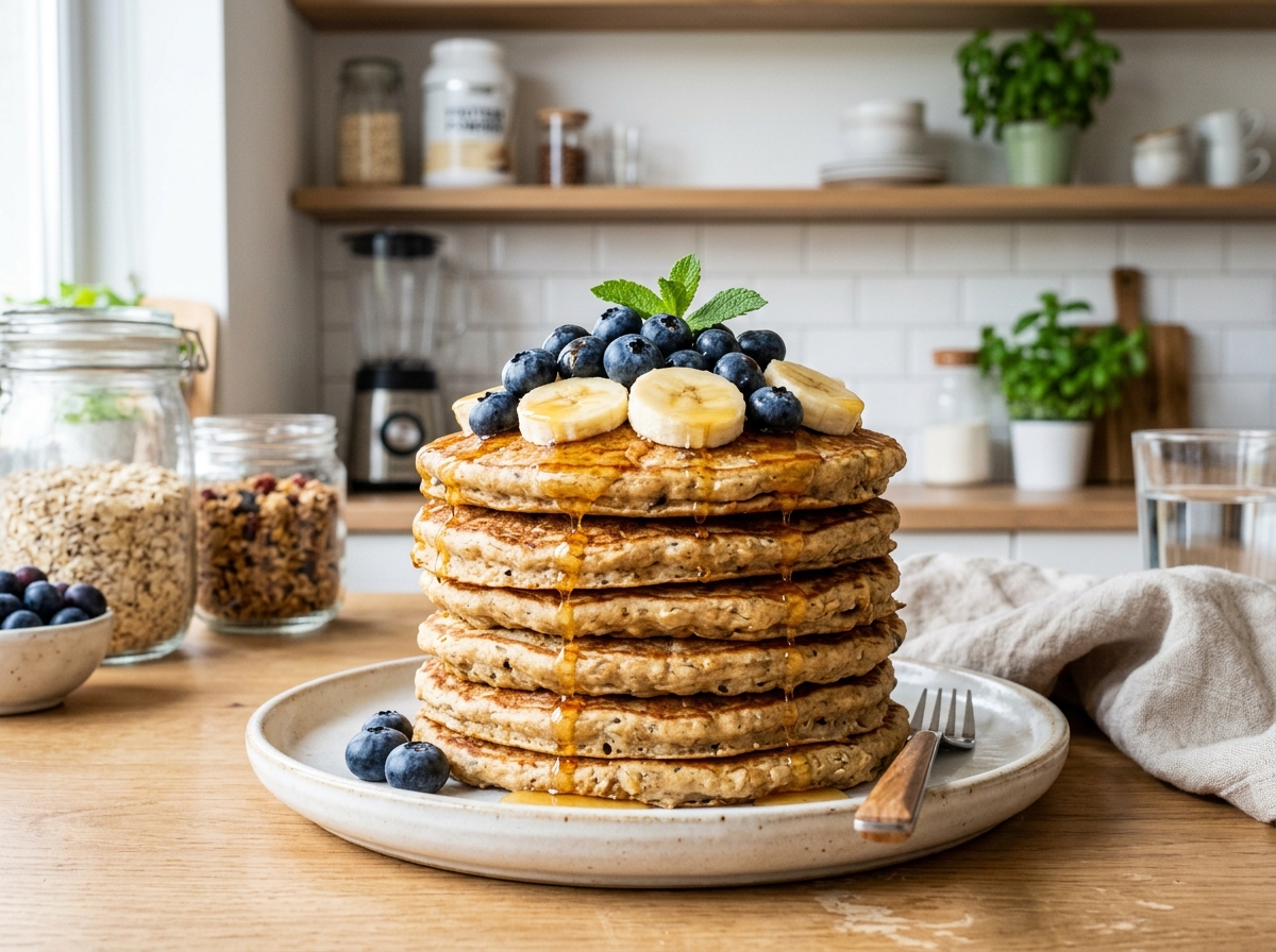 Pancakes proteicos de avena